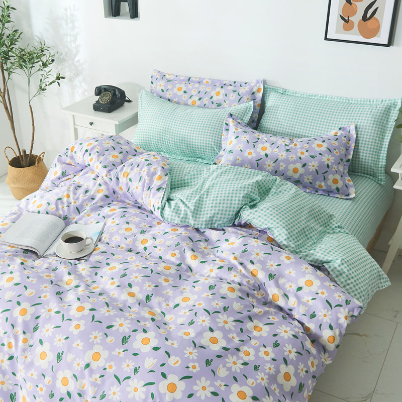 Boys Girls Bedding Set Fashion Adult Children Bed Linen Duvet Quilt Cover Pillowcase Cute Cartoon Bear Polyester Flat Sheets