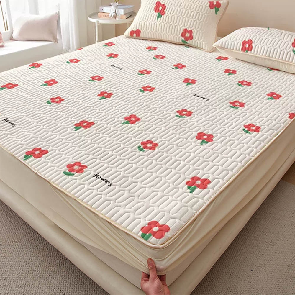 Summer Latex Ice Mat Bed Mattress Cool Cartoon Mattress Pad Air Conditioner Soft Cool Bedding Set Non-slip Pad 150