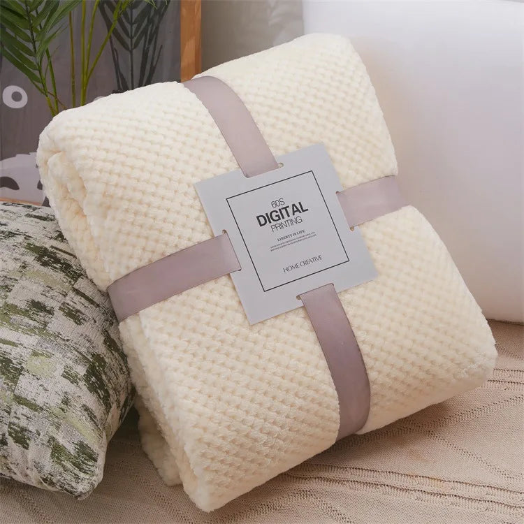 Thickened Blanket King Size Home Warm Plaid Comforter Soft and Comfortable Bedspread Bedding Sheet for Winter