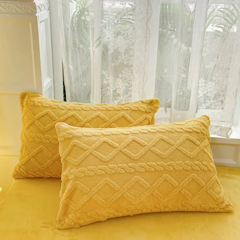 Tafuru Milk Fleece Single Quilt Set Autumn/winter Thickened Warm Solid Color Duvet Cover 200x230 220x240 Bedding for Double Use