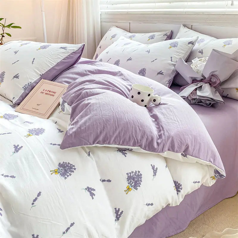 Romantic Tulip Pink Bedding Set Bed Flat Sheet Pillowcase Twin Full Queen Princess Style Bed Linen Kids Girls Floral Duvet Cover