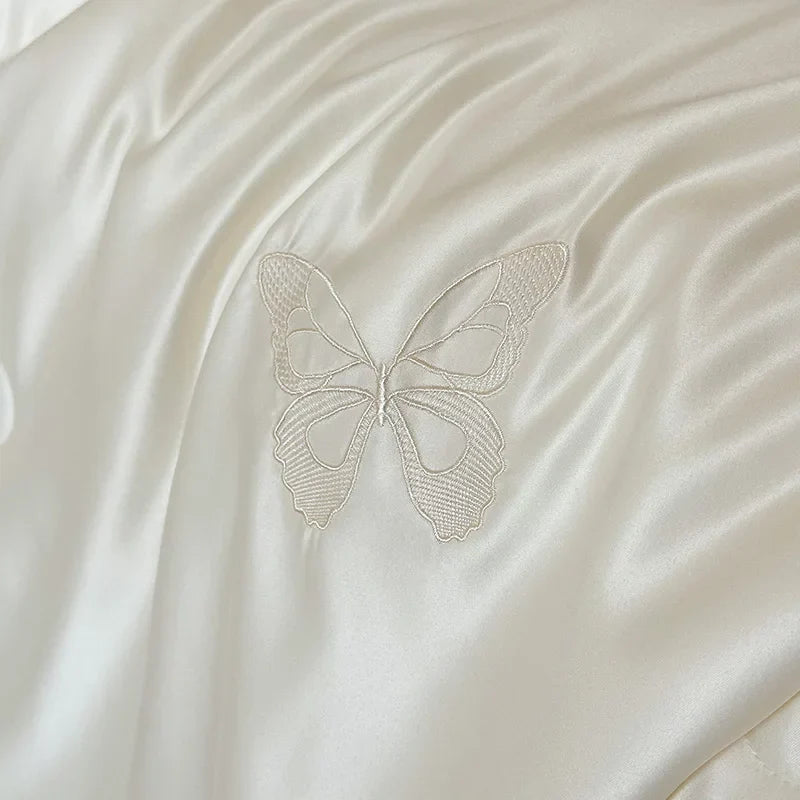 Queen Size Silky Quilt Summer Thin Comforter Embroidered Duvet Blanket Skin-friendly Bedspread edredones (Pillowcase Need Order)