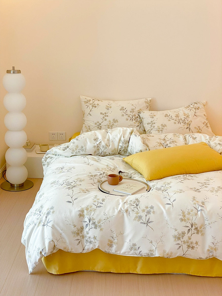 Korean Small Floral Print Quilt Cover Single Piece 100% Cotton Single Double Quilt Cover Student Dormitory Bed Decor
