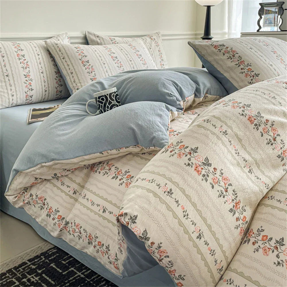 Jacquard Bedding Set Light Luxury Duvet Cover Pillowcase and Bedsheet Bed Linen Set Comforter Queen Bedroom Decor Home Textiles