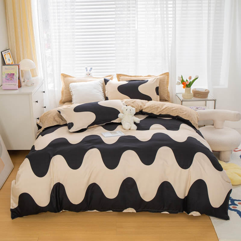 Home Textile Girl Boy Kids Bedding Set Red Cherries Duvet Cover Sheet Pillowcase Woman Adult Beds Sheet King Queen Full