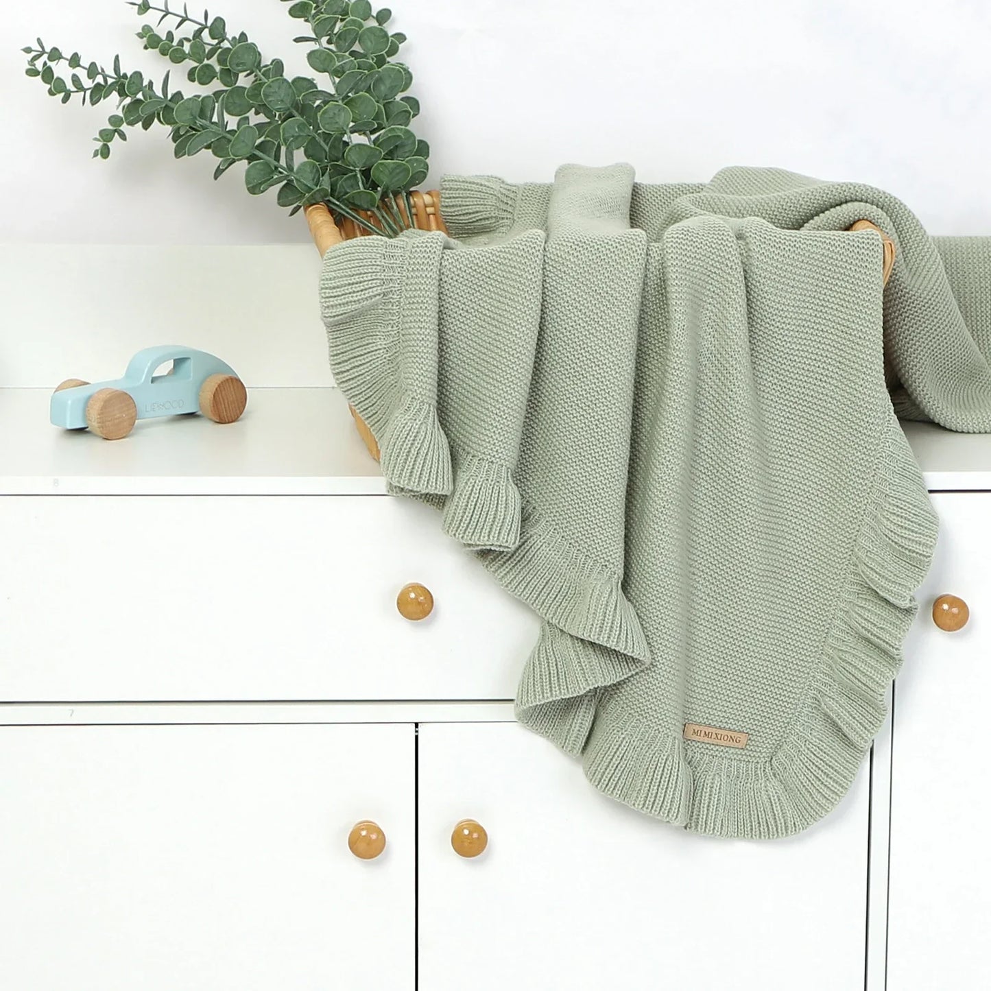 Knitted Baby Swaddle Blanket for New Born Babies Accessories Ruffle Stroller Blanket Bedding items Infant Nap Bed Cover