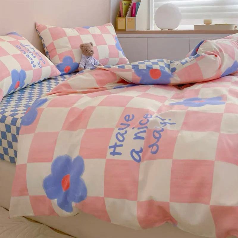 Ins Nordic Butterfly Bedding Set Flat Bed Sheet Duvet Cover Twin Full Queen Nordic Bed Linen Boy Girl Bedding Sets