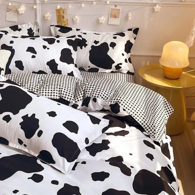 INS Zebra Pattern Bed Sheet Nordic Simple Quilt Cover Luxury Style 200x230 Black And White Duvet With Pillowcase Premium