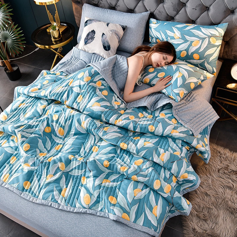 High Quality Summer Quilts Quilting Mechanical Wash Single Double Blanket Bed Quilt Soft Skin Friendly Adults Childs Comforter