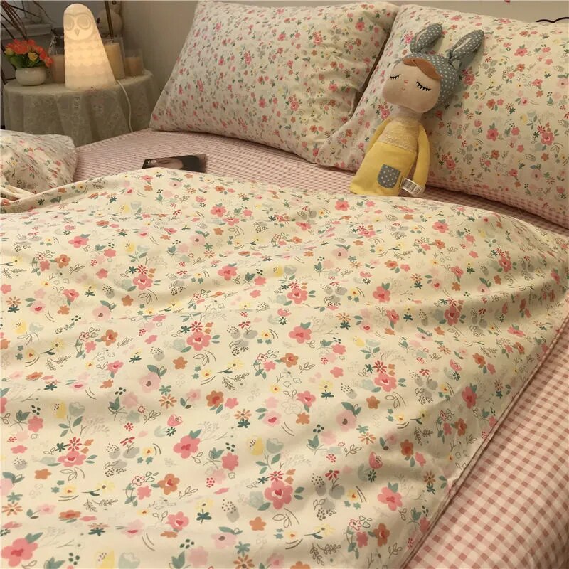 Euro Nordic Blue Solid Home Bedding Set Simple Soft Duvet Cover Set With Sheet Comforter Covers Pillowcases Bed Linen