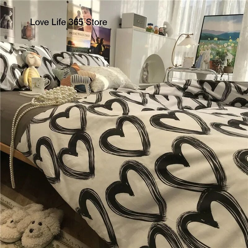 Euro Nordic Blue Solid Home Bedding Set Simple Soft Duvet Cover Set With Sheet Comforter Covers Pillowcases Bed Linen