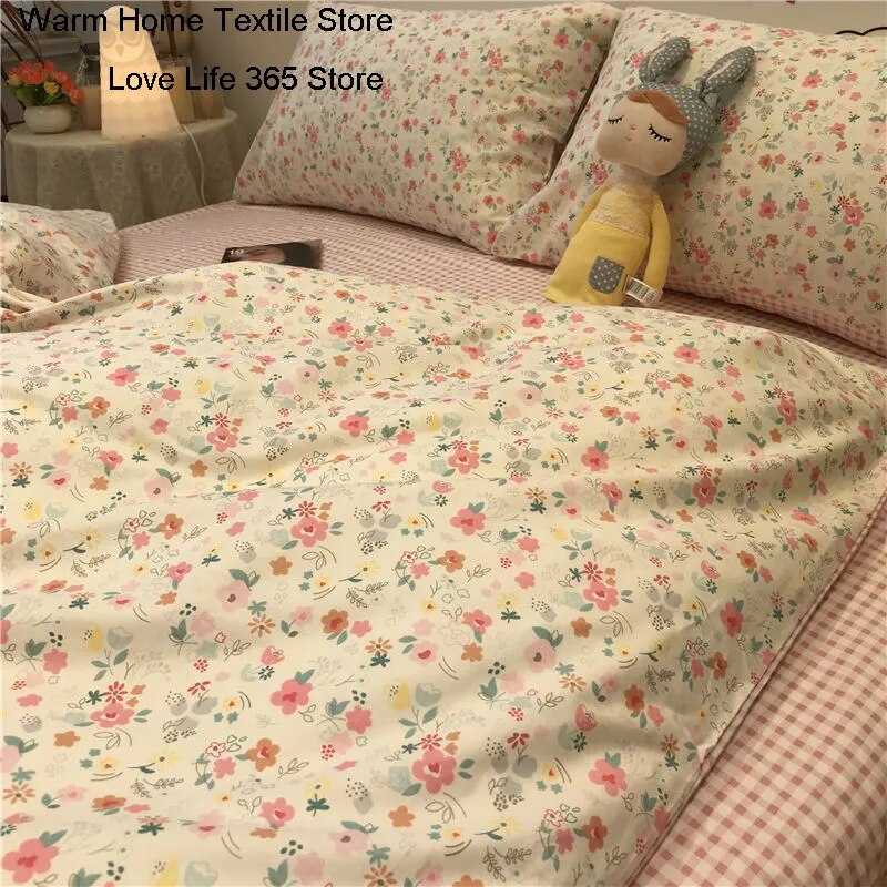 Euro Nordic Blue Solid Home Bedding Set Simple Soft Duvet Cover Set With Sheet Comforter Covers Pillowcases Bed Linen