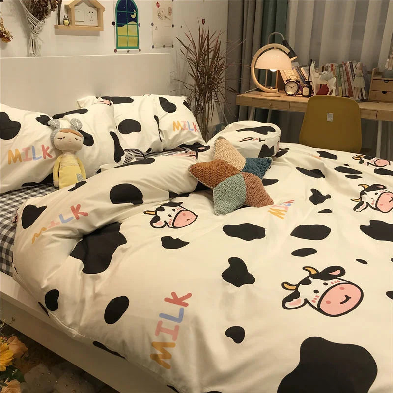 INS Zebra Pattern Bed Sheet Nordic Simple Quilt Cover Luxury Style 200x230 Black And White Duvet With Pillowcase Premium