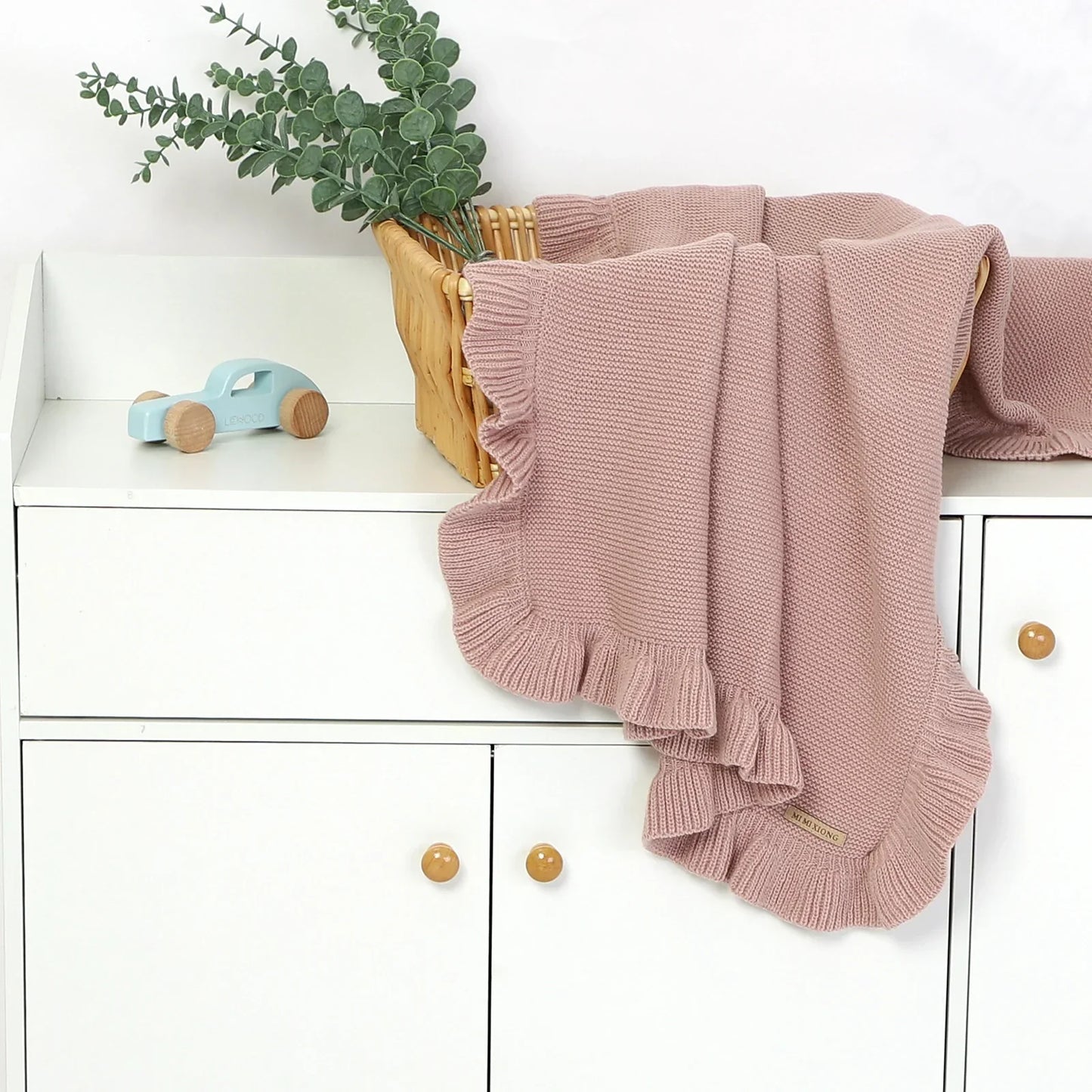 Knitted Baby Swaddle Blanket for New Born Babies Accessories Ruffle Stroller Blanket Bedding items Infant Nap Bed Cover