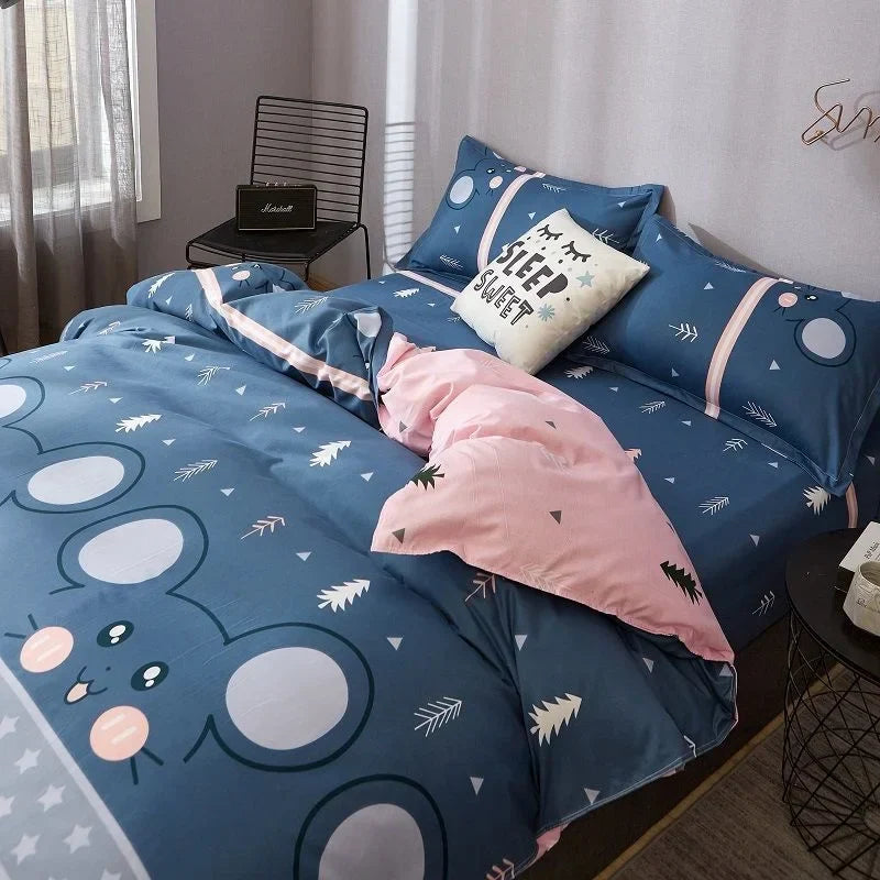 Ins Nordic Butterfly Bedding Set Flat Bed Sheet Duvet Cover Twin Full Queen Nordic Bed Linen Boy Girl Bedding Sets