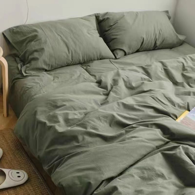 Nordic Princess Purple Bedding Set Girls Boys Single Double Size Flat Sheet Duvet Cover Pillowcase Bed Linens Home Textile