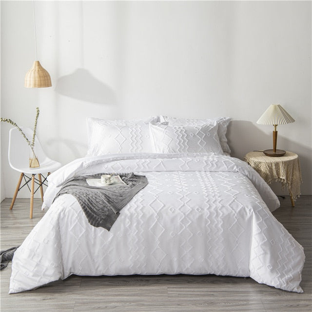 Summer white pinch pleat duvet cover 220x240cm luxury double bed quilt cover bedding set queen king size comforter cover