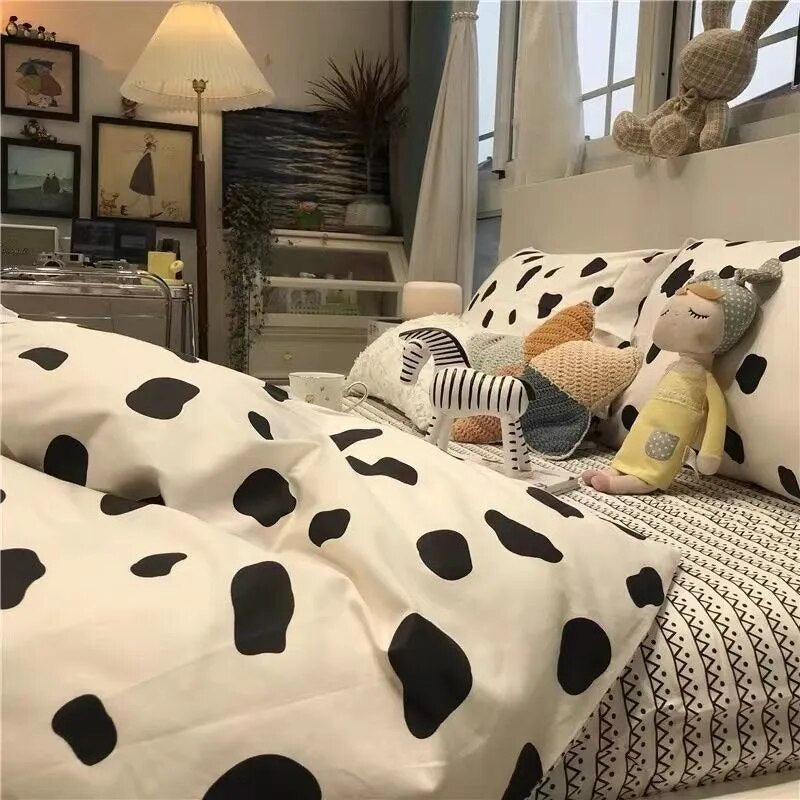 Euro Nordic Blue Solid Home Bedding Set Simple Soft Duvet Cover Set With Sheet Comforter Covers Pillowcases Bed Linen
