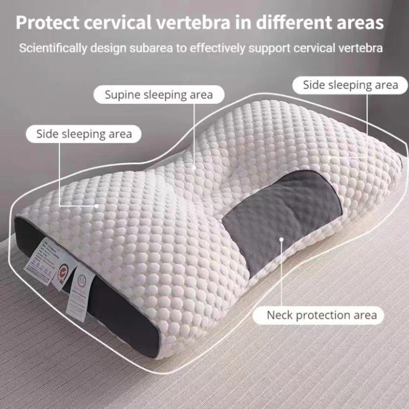 New 3D SPA Massage Pillow Partition To Help Sleep and Protect The Neck Pillow Knitted Cotton Pillow Bedding
