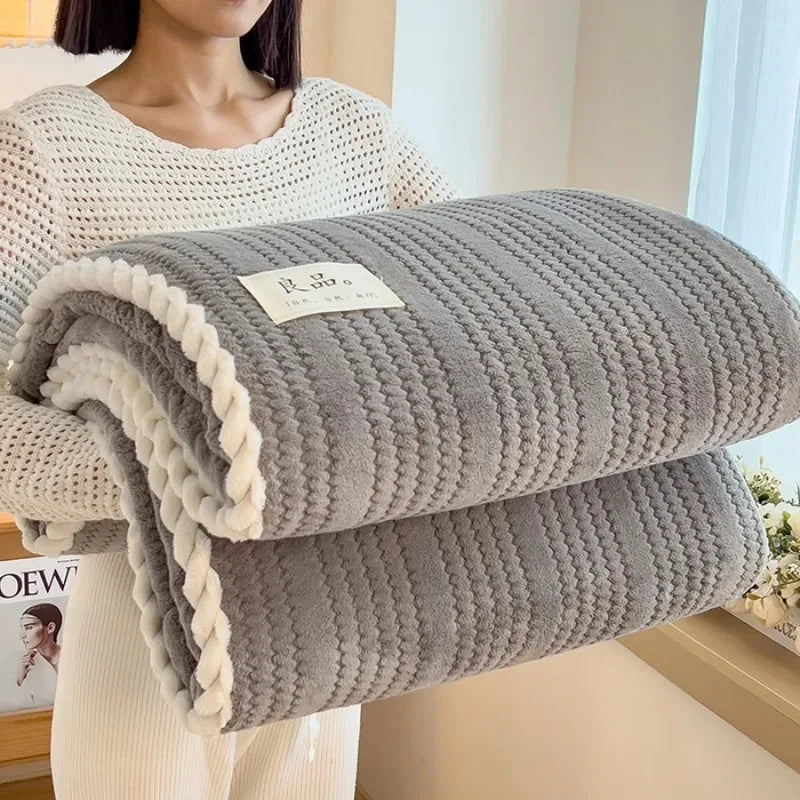 Throw Blanket for Sofa Winter Blanket King Size Home Warm Plaid Comforter Bedspread Bedding Sheet
