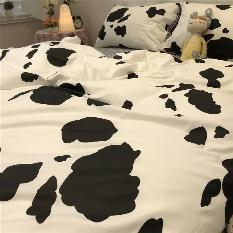 INS Zebra Pattern Bed Sheet Nordic Simple Quilt Cover Luxury Style 200x230 Black And White Duvet With Pillowcase Premium