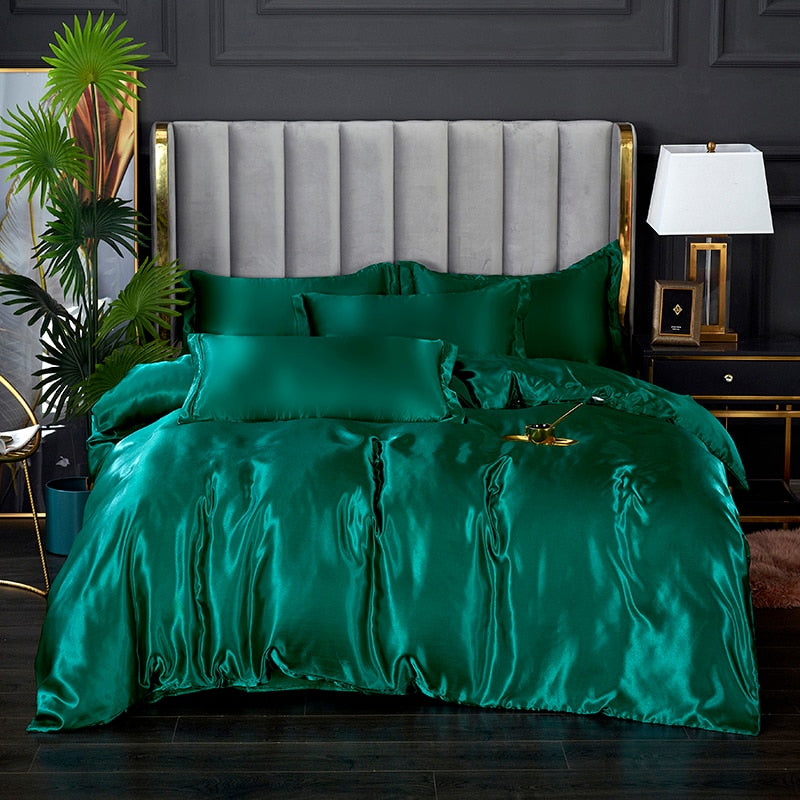 Light Luxury Satin Duvet Cover Rayon Quilt Cover Single Double 228*228  No Pillowcase  Bedding Set