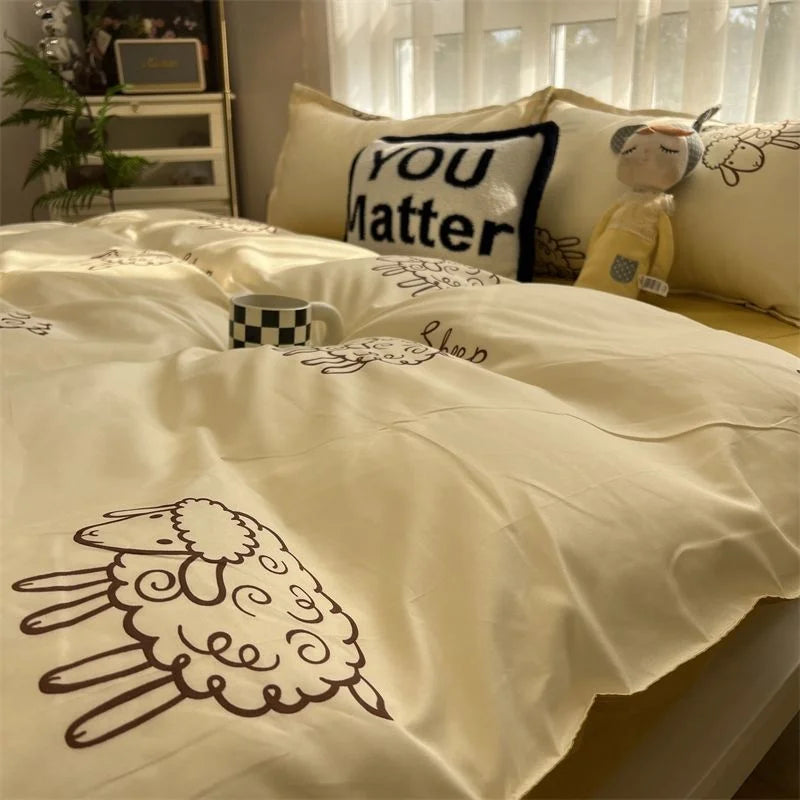 INS Zebra Pattern Bed Sheet Nordic Simple Quilt Cover Luxury Style 200x230 Black And White Duvet With Pillowcase Premium