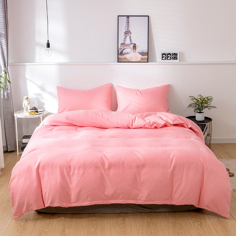 Simple European StyleDuvet Cover set 2pc/3pc  Thickened Brushed  Quilt Cover Comfortable Beddig Set Warm in Winter Pillowcases