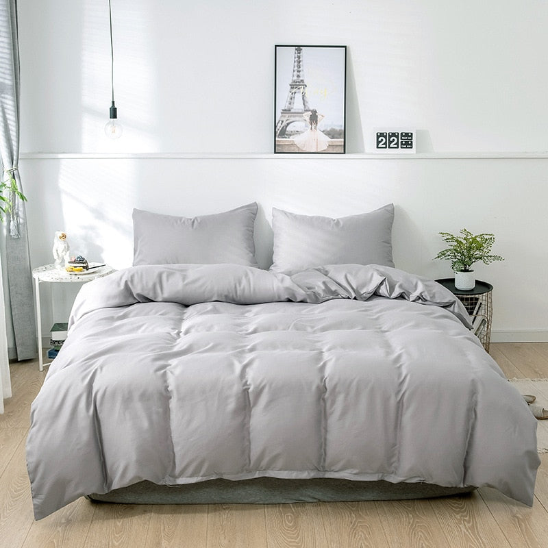 Simple European StyleDuvet Cover set 2pc/3pc  Thickened Brushed  Quilt Cover Comfortable Beddig Set Warm in Winter Pillowcases