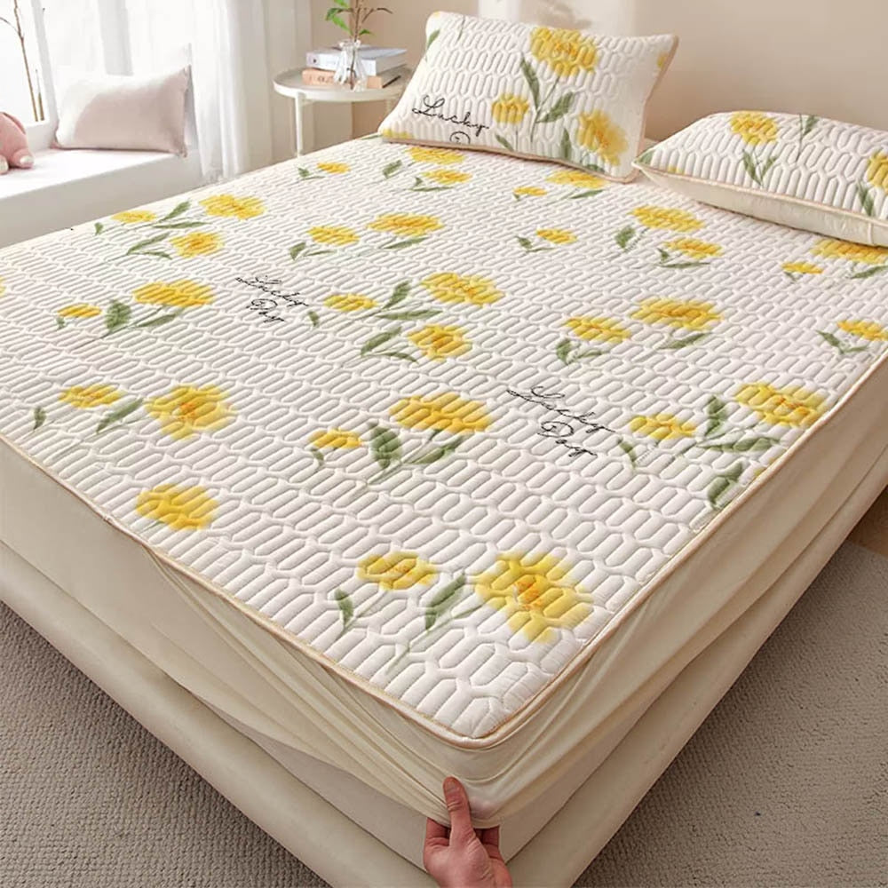 Summer Latex Ice Mat Bed Mattress Cool Cartoon Mattress Pad Air Conditioner Soft Cool Bedding Set Non-slip Pad 150
