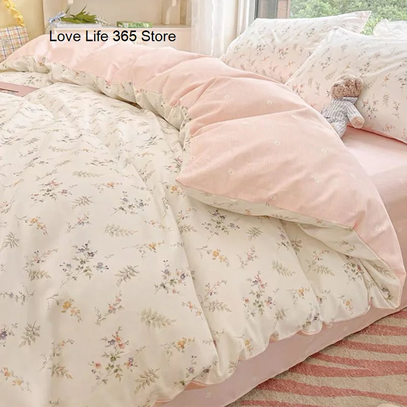 Ins Nordic Butterfly Bedding Set Flat Bed Sheet Duvet Cover Twin Full Queen Nordic Bed Linen Boy Girl Bedding Sets