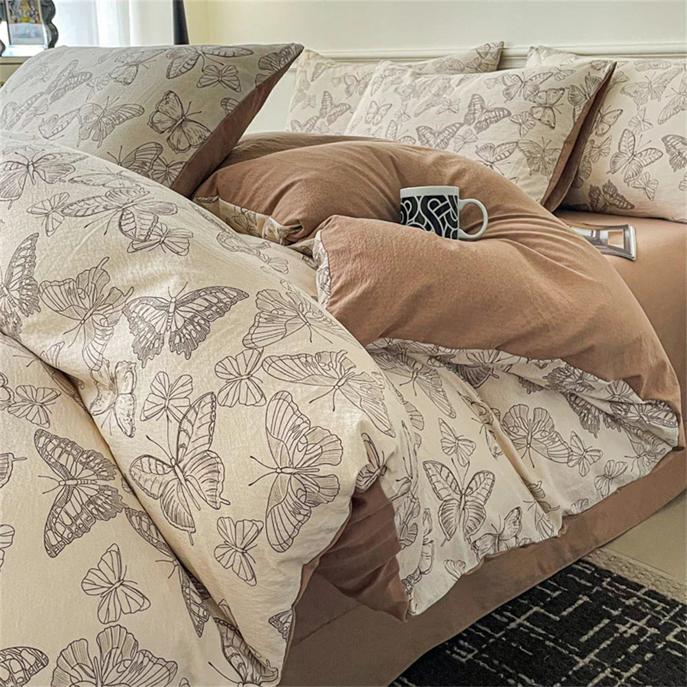 Jacquard Bedding Set Light Luxury Duvet Cover Pillowcase and Bedsheet Bed Linen Set Comforter Queen Bedroom Decor Home Textiles