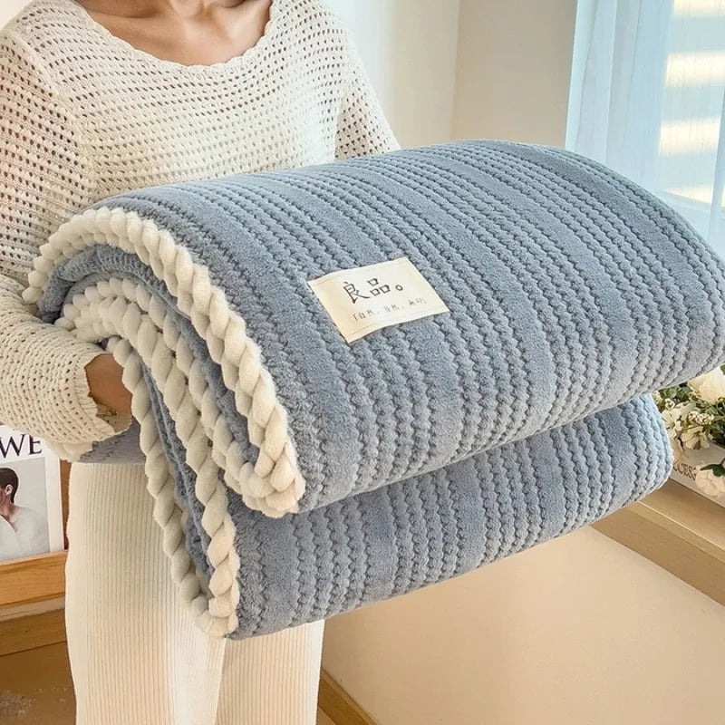 Throw Blanket for Sofa Winter Blanket King Size Home Warm Plaid Comforter Bedspread Bedding Sheet