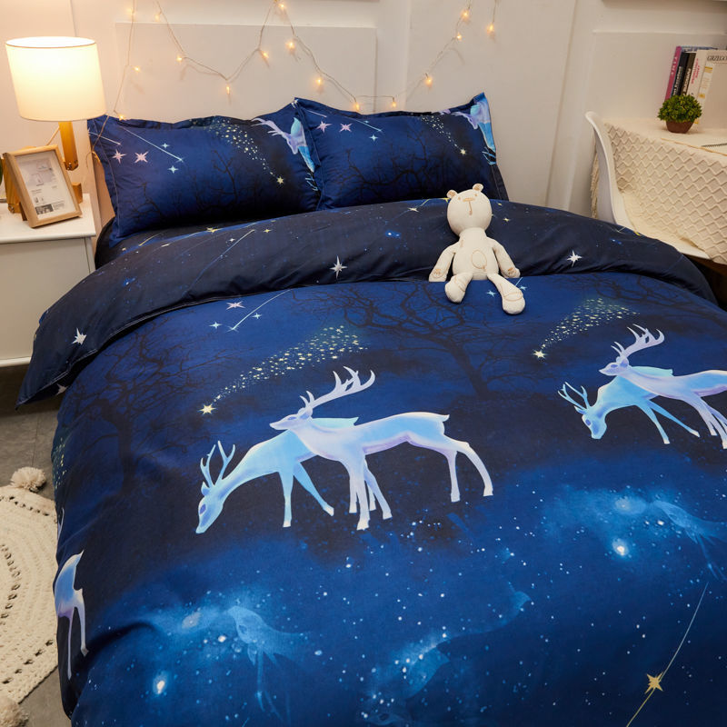 Spring Bedding Set Fashion Cartoon Kids Single Double Queen Size Flat Sheet Duvet Cover Pillowcase Bed Linens Home Textile