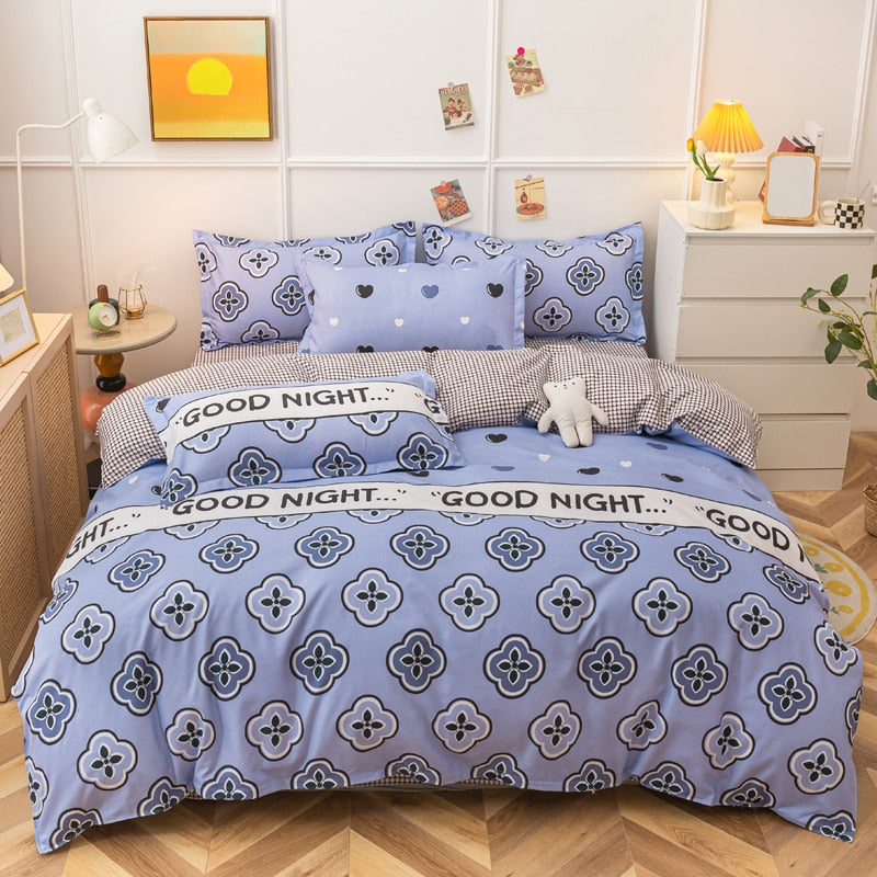 Strawberry Bedding Set Double Sheet Soft 3/4pcs Bed Sheet Set Duvet Cover Queen King Size Comforter Sets For Home For Child