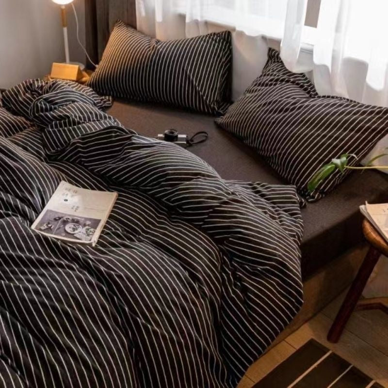 Nordic Princess Purple Bedding Set Girls Boys Single Double Size Flat Sheet Duvet Cover Pillowcase Bed Linens Home Textile