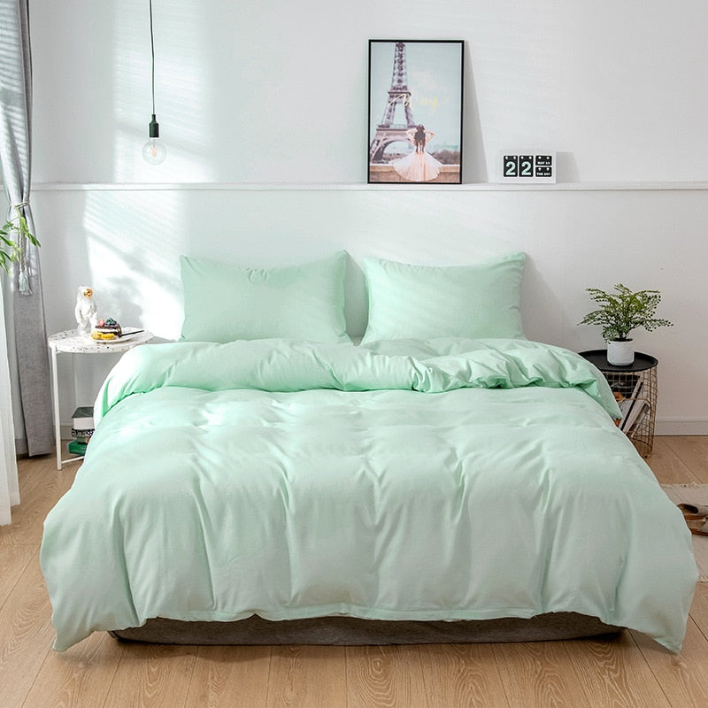 Simple European StyleDuvet Cover set 2pc/3pc  Thickened Brushed  Quilt Cover Comfortable Beddig Set Warm in Winter Pillowcases