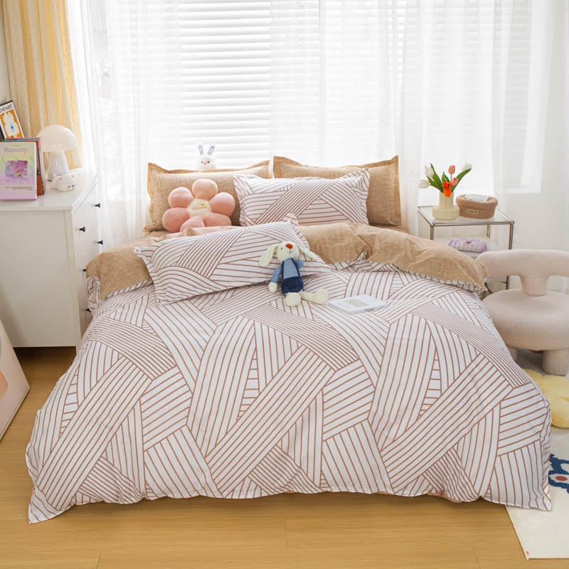Home Textile Girl Boy Kids Bedding Set Red Cherries Duvet Cover Sheet Pillowcase Woman Adult Beds Sheet King Queen Full