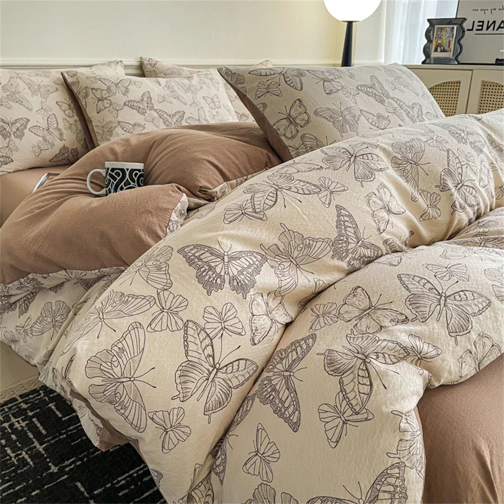 Jacquard Bedding Set Light Luxury Duvet Cover Pillowcase and Bedsheet Bed Linen Set Comforter Queen Bedroom Decor Home Textiles