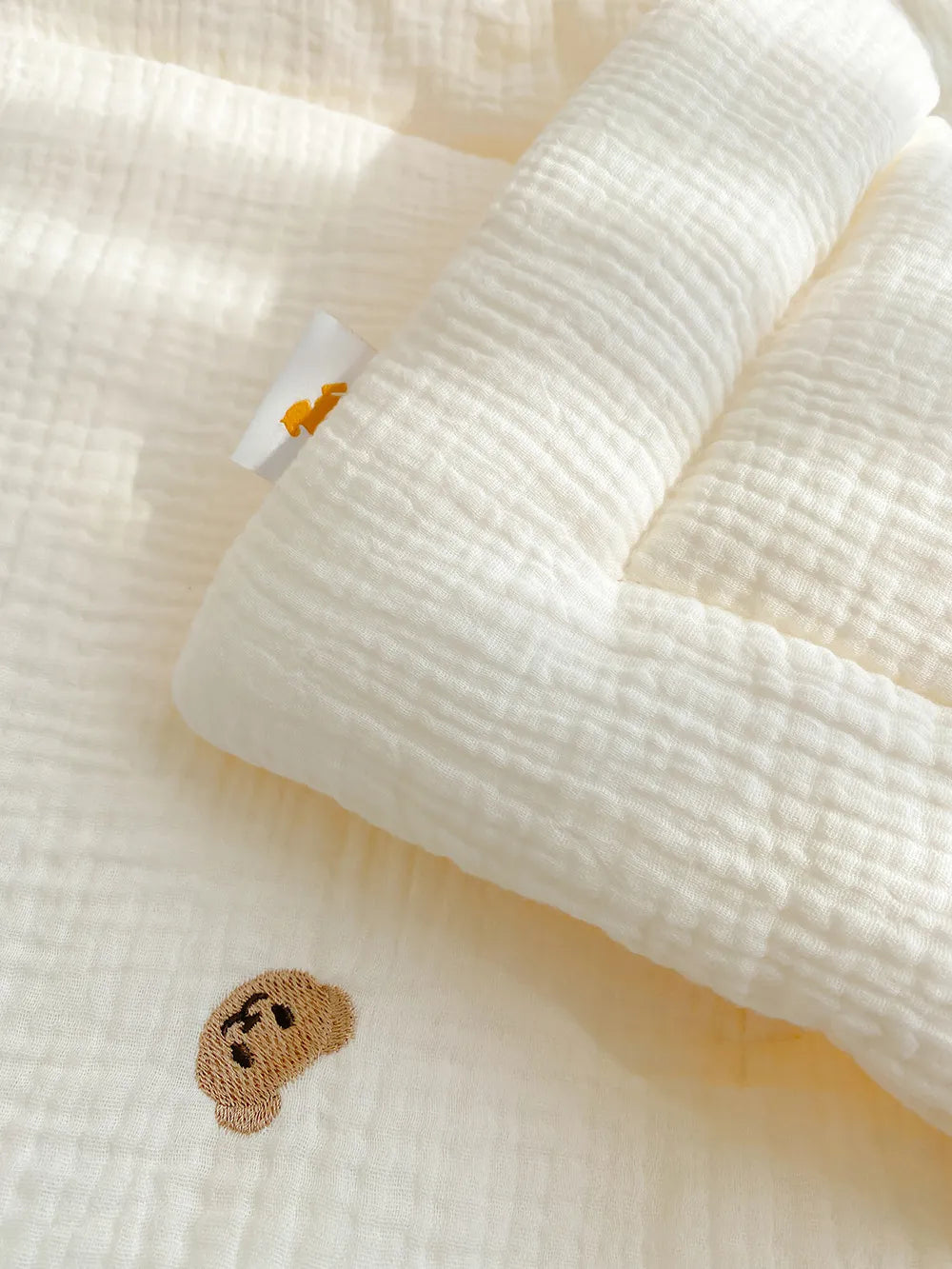 Korean Cream Baby Quilt Pure Cotton Mink Blanket Baby Four Seasons Warm Soft Wool Swaddle Wrapped Bedding 1.2x1.5M