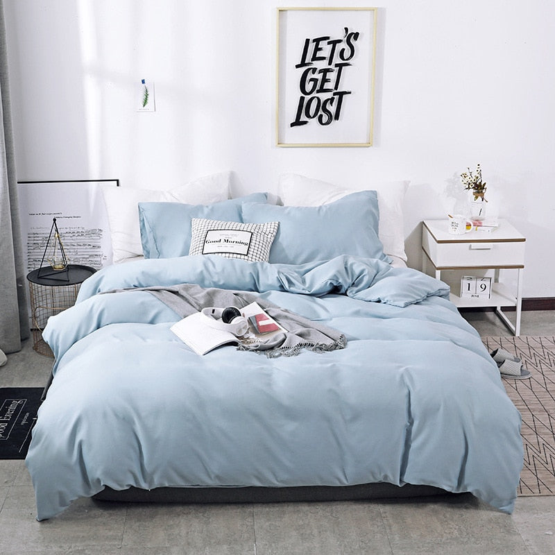 Simple European StyleDuvet Cover set 2pc/3pc  Thickened Brushed  Quilt Cover Comfortable Beddig Set Warm in Winter Pillowcases