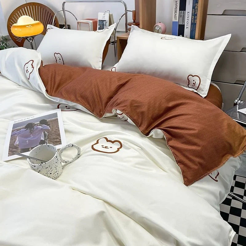 Ins Nordic Butterfly Bedding Set Flat Bed Sheet Duvet Cover Twin Full Queen Nordic Bed Linen Boy Girl Bedding Sets