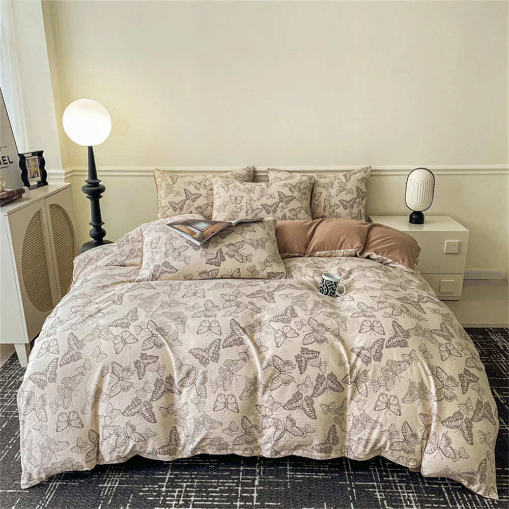 Jacquard Bedding Set Light Luxury Duvet Cover Pillowcase and Bedsheet Bed Linen Set Comforter Queen Bedroom Decor Home Textiles