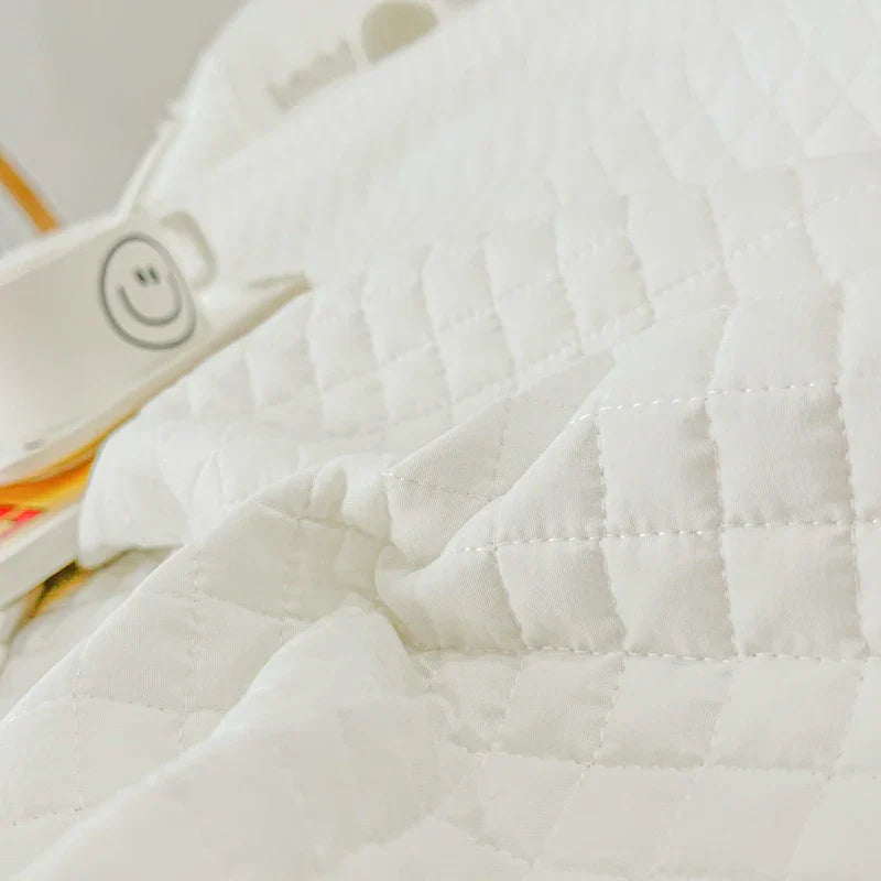 INS Style White Ball Edge Quilted Quilt Blanket Bedspread Washed Solid Color Korean Princess Style Summer Thin Quilt 1/3Pc