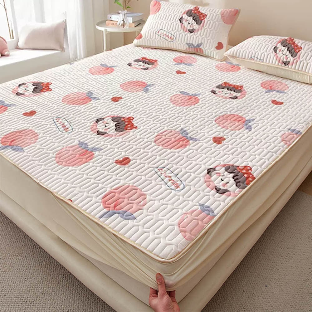 Summer Latex Ice Mat Bed Mattress Cool Cartoon Mattress Pad Air Conditioner Soft Cool Bedding Set Non-slip Pad 150