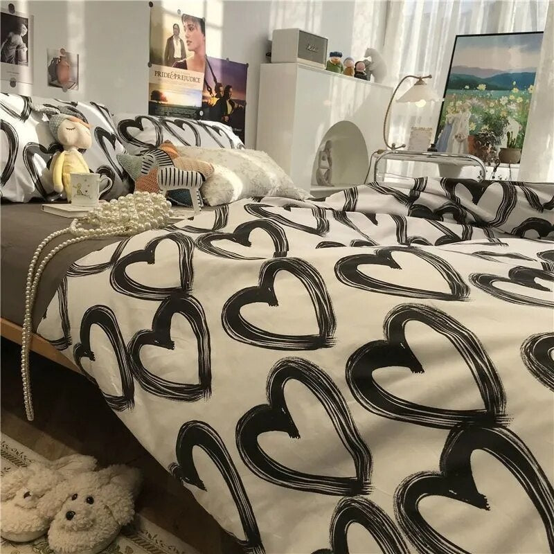 Euro Nordic Blue Solid Home Bedding Set Simple Soft Duvet Cover Set With Sheet Comforter Covers Pillowcases Bed Linen
