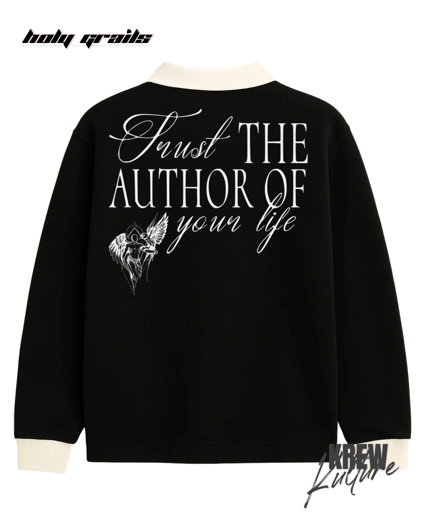Trust the Author of Life Black Polo T Shirt HG x Krewe Kulturr
