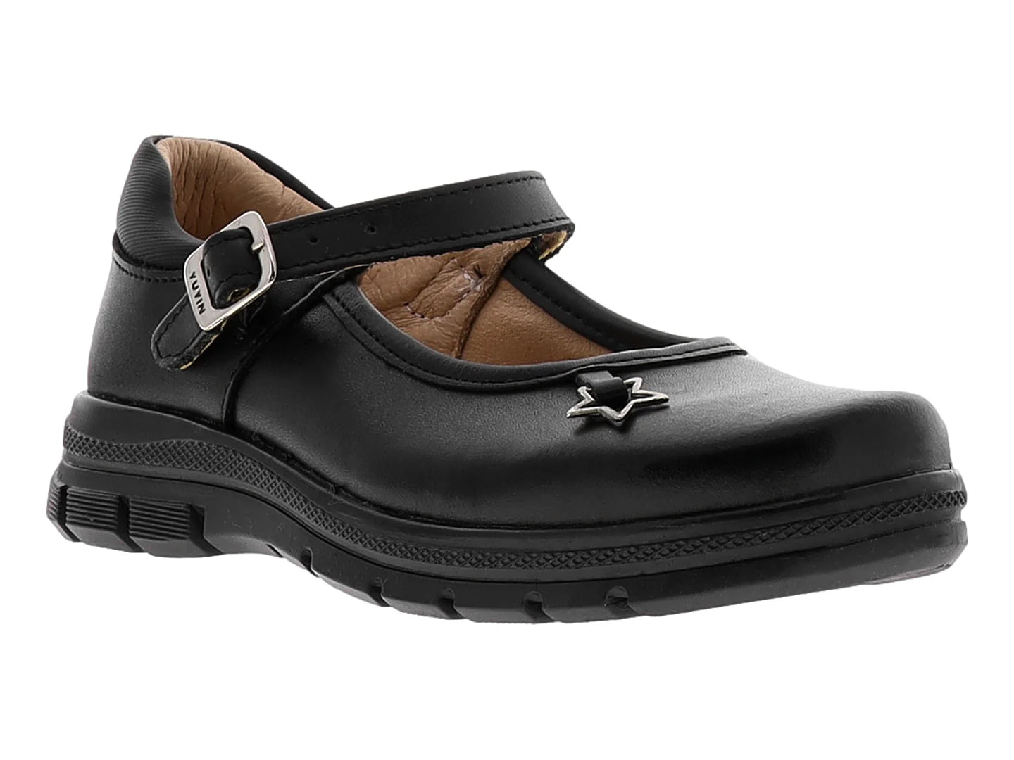 Zapatos Escolares YUYIN Napa Negro para Niña