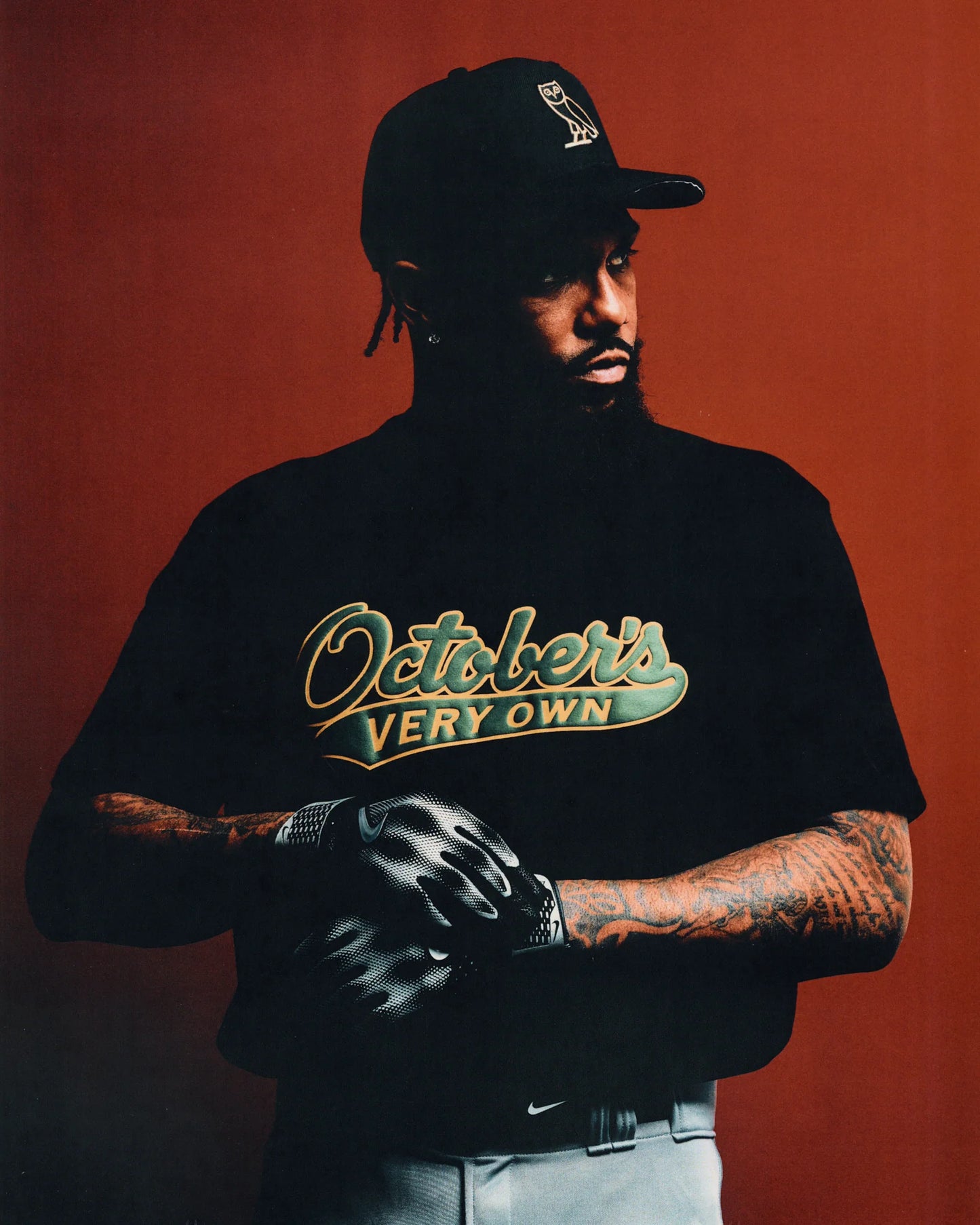 Sports Script Tee Black
