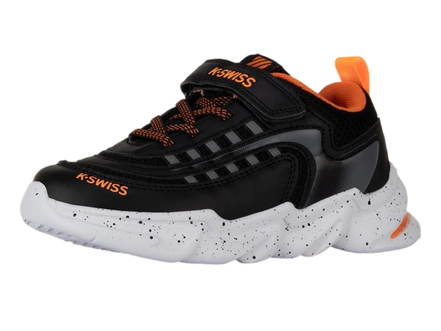 Tenis K SWISS Bukly CH Negro con Naranja para Niño